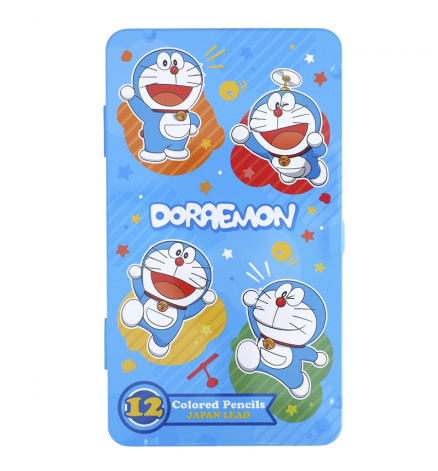 Doraemon 12 Colors Pencil Metal Box