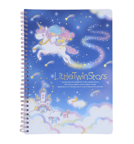Little Twin Stars Pearl Paper Cover Wire O Note Book