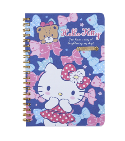 Hello Kitty Wire-O Notebook With Pen Holder