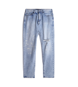 High Rise Distressed Cigarette Jeans