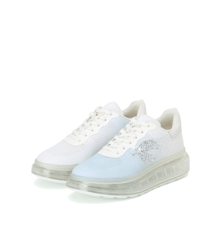 CRYSTAL EMBELLISHED EXTENDED SOLE SNEAKERS