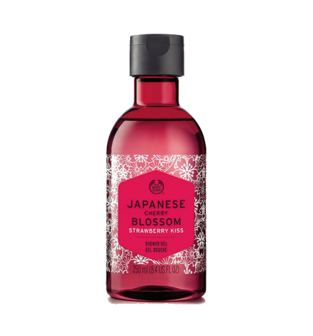 japanese cherry blossom strawberry kiss shower gel